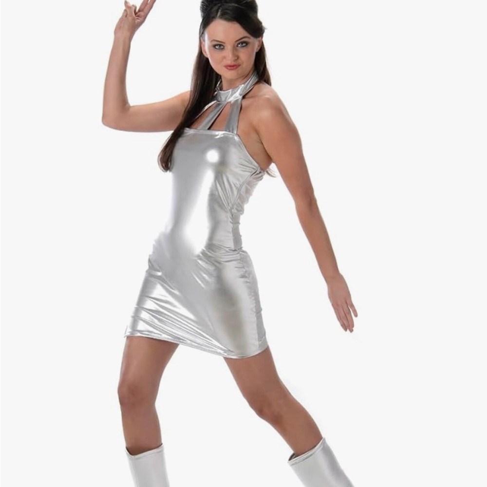 Halloween. Dr evil. Silver Mini Dress